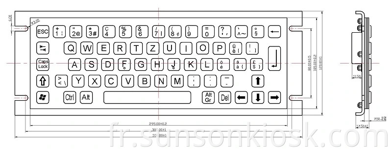 Clavier en métal de kiosque d'information IP65 étanche